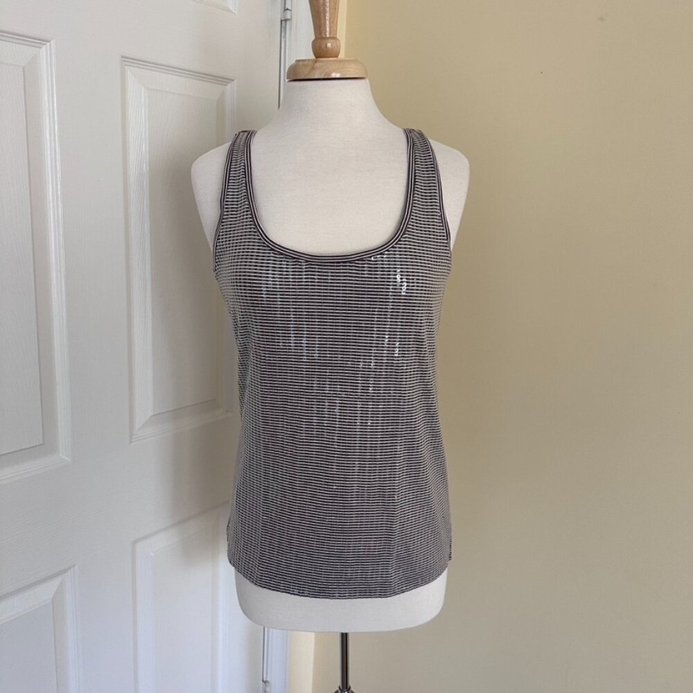 NWOT Ann Taylor Striped and Sequined Tank